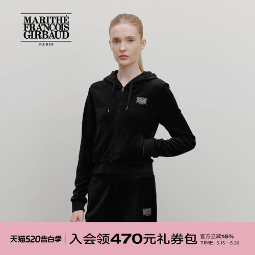 MARITHE女士丝绒连帽夹克
