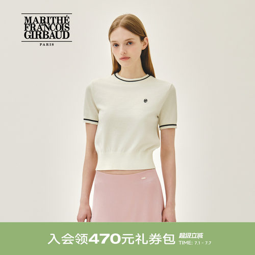 MARITHE女士圆形LOGO短袖针织衫