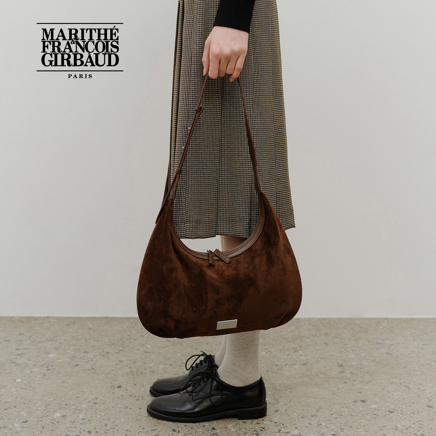 MARITHE经典LOGO仿麂皮腋下包