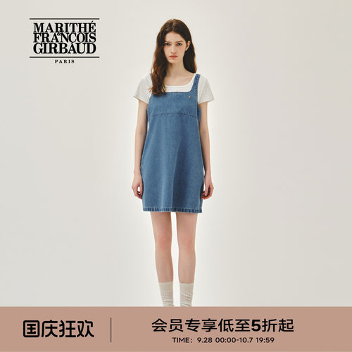 MARITHE女士牛仔无袖连衣裙