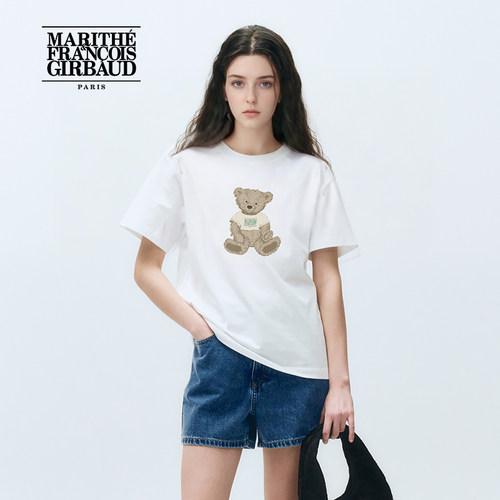 MARITHE圆领涂鸦短袖