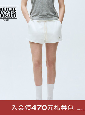MARITHE女士基础款针织短裤 潮流抽绳休闲裤简约纯色2025年夏韩系