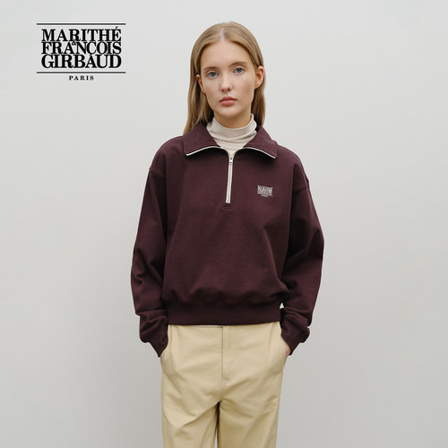 MARITHE女士链条绣半拉链卫衣