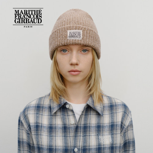 MARITHE经典LOGO粗纱毛线帽