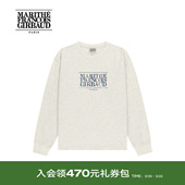 简约休闲圆领上衣2026年春 男女同款 MARITHE裂纹印花LOGO长袖 T恤