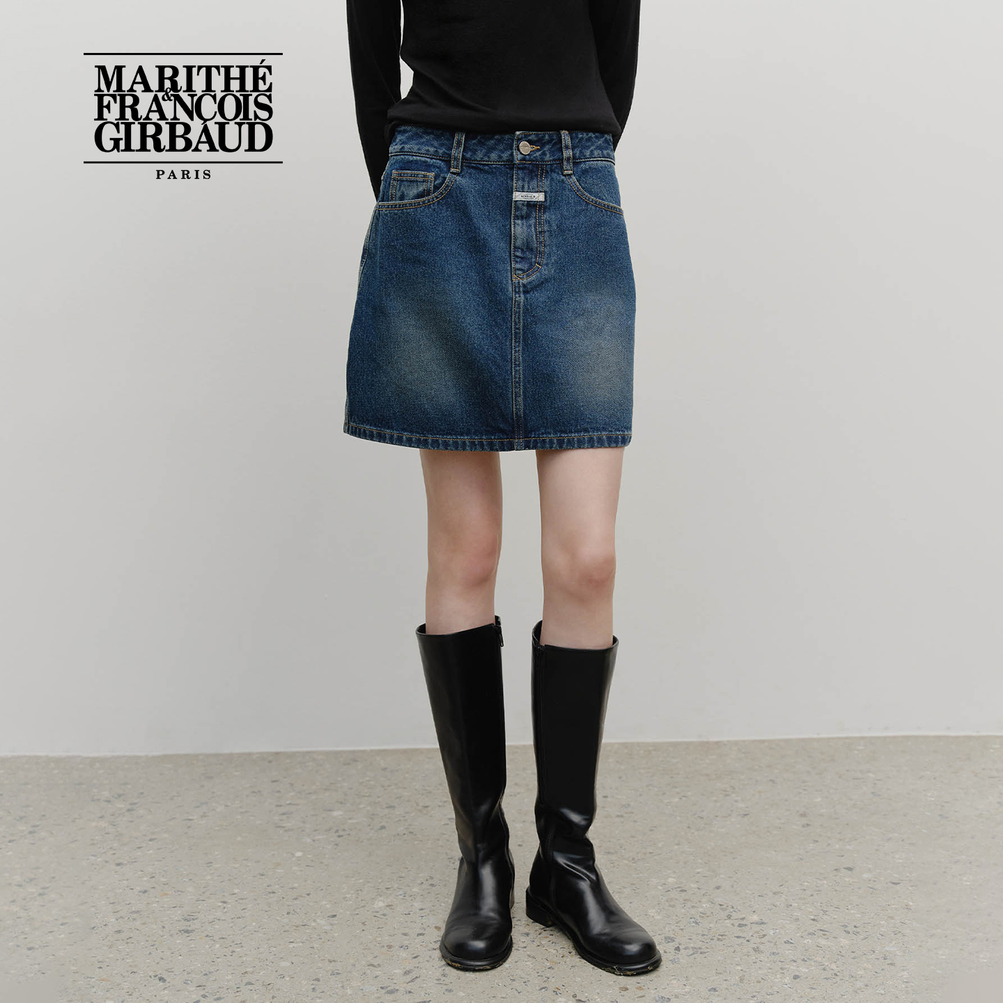 MARITHE女士牛仔迷你半裙