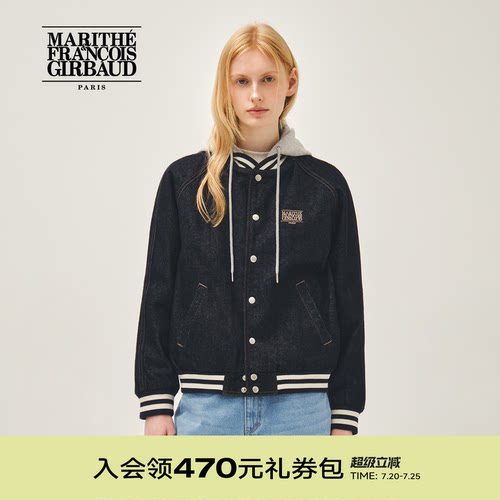 MARITHE插肩袖牛仔学院风夹克