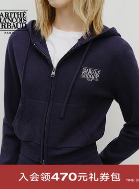 MARITHE经典LOGO女士毛衣针织裤 潮流直筒裤拉链25年秋冬上衣韩系