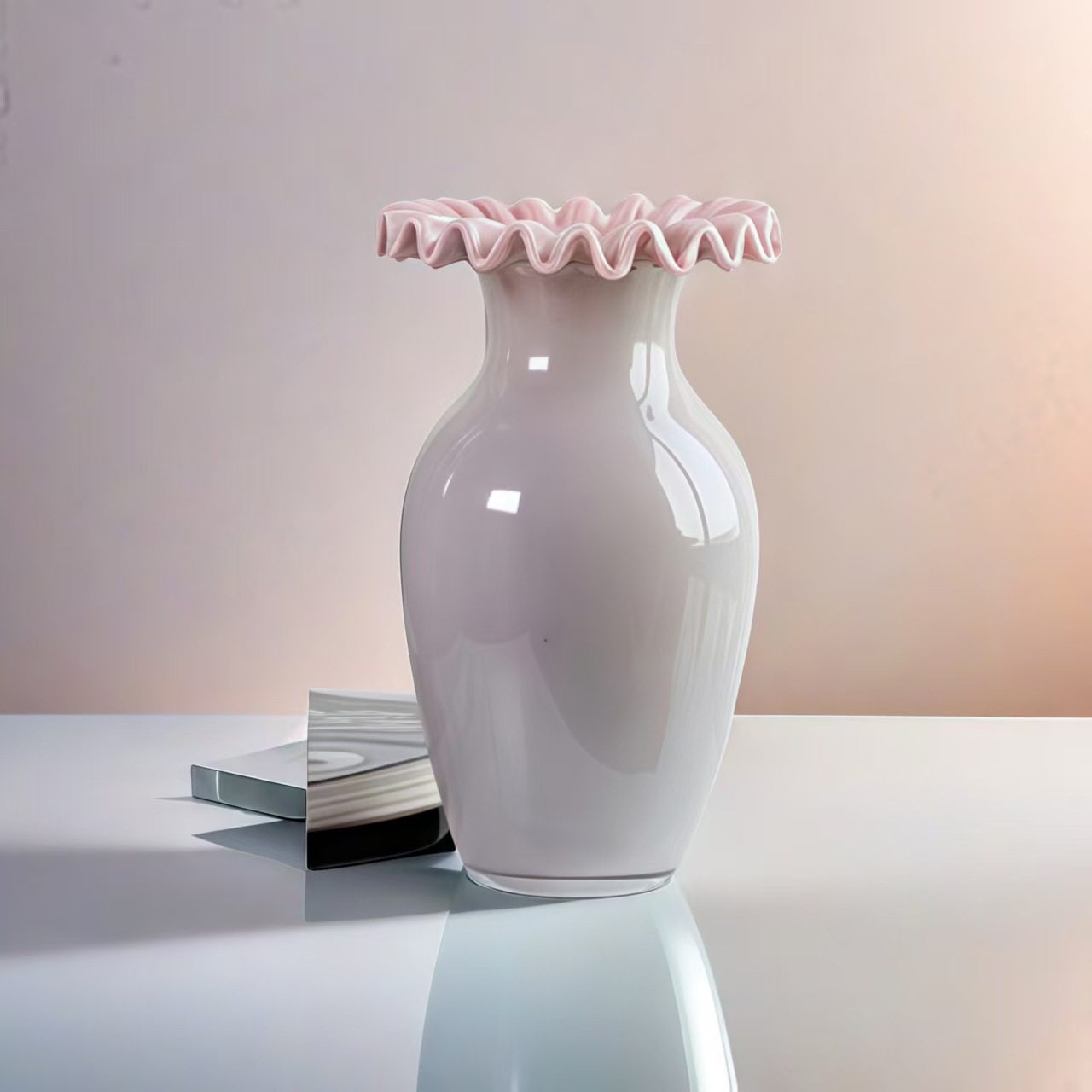 北欧式卷边浪花口玻璃花瓶创意客厅简约透明鲜花水培养网红插花器,橡塑材料及制品,其他塑料制品,淘宝优惠券,粉丝福利购,淘宝优惠卷