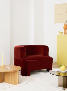 北欧极简设计休息区洽谈休闲咖啡沙发椅DARREL/达雷尔扶手椅