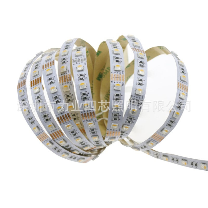 智能室内装修5050rgbw四合一LED灯带 5050RGBWW软灯条60灯暖白12V