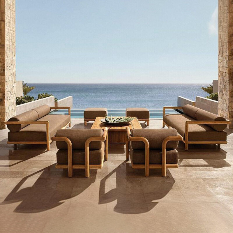 庭院柚木沙发实木酒店户外设计师露台阳光房防水晒铝合金室外家具,住宅家具,户外沙发,淘宝优惠券,粉丝福利购,淘宝优惠卷