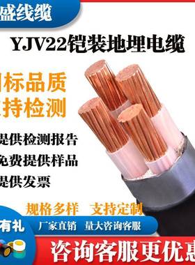 国标铜芯ZRC-YJV22 3 4 5芯X10 16 25 35 50+1平方带凯铁皮电缆线