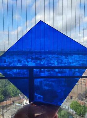 蓝色克力半明有玻璃机板加工亚定制彩色盒子定制透 彩色亚克力板