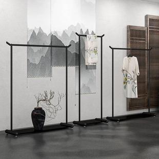 新中地式服装店挂衣架落黑色汉服店婚架纱照相馆专用挂衣女装展示