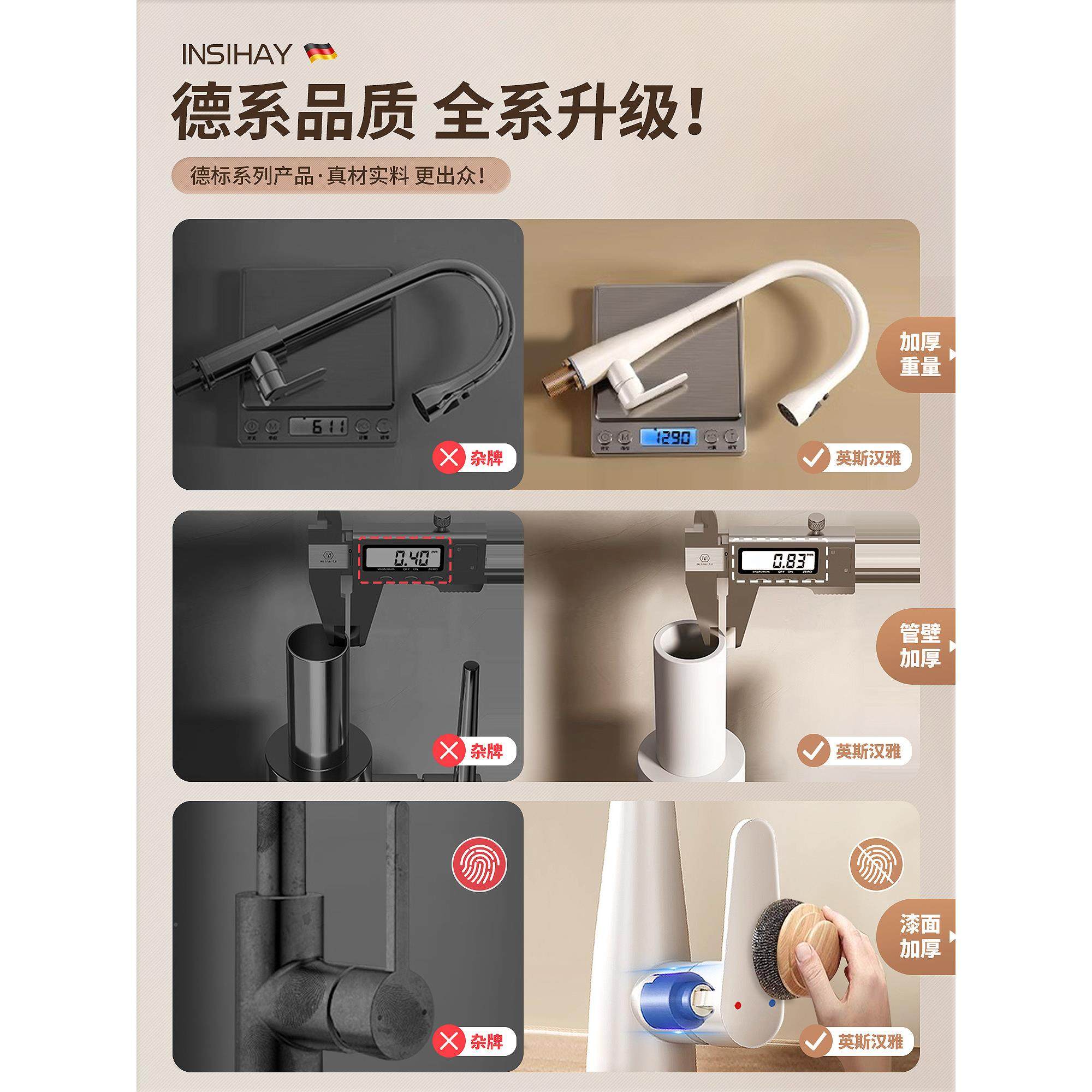 厨房水头洗菜盆抽英斯汉雅拉式白色数显冷龙防溅水伸热缩转旋洗菜,家装主材,厨房龙头,淘宝优惠券,粉丝福利购,淘宝优惠卷