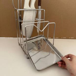 沥一诺厨房304刀架水切菜板收纳层架菜板收纳层架带接盘置物架水