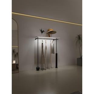 带灯服装店展示架列架铁衣艺挂架带陈上墙壁板挂男女装店专用货架