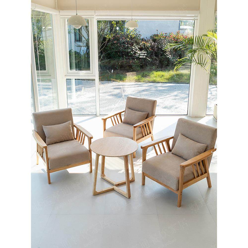 茶咖啡厅休闲卡座沙西餐厅奶甜品店清吧书吧商用发实店木桌椅组合