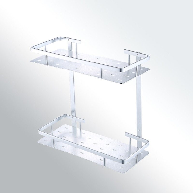 铝双层四方置物架 洗澡间挂件 壁挂式