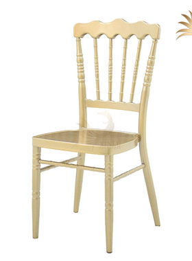 酒店客厅宴会厅户外钢铁耐用现代香槟金金属餐椅简约设计