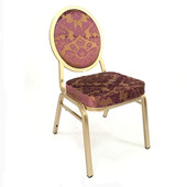 佛山厂家直销专业宴会大厅椅 水汇温泉餐椅 紫色绒布圆背椅