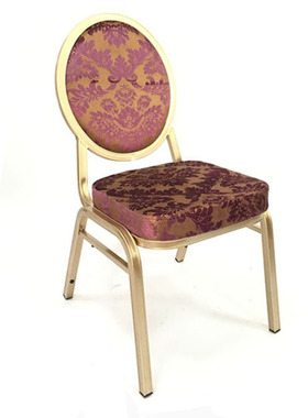 佛山厂家直销专业宴会大厅椅 水汇温泉餐椅 紫色绒布圆背椅