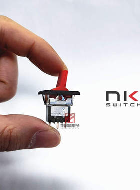 日本NKK 翘板开关 M-2012J+AT4151C+AT207A 3脚2档 红色柄