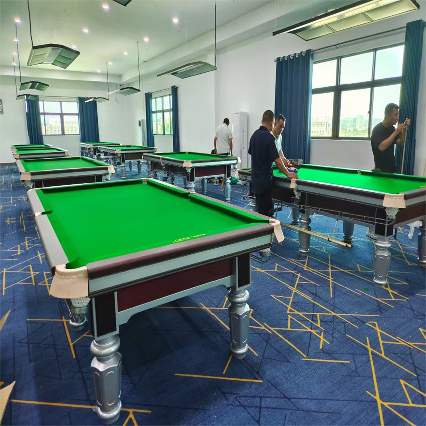 钢库台球桌标准型美式成人球房球厅大理石青石板中式黑八台球案子
