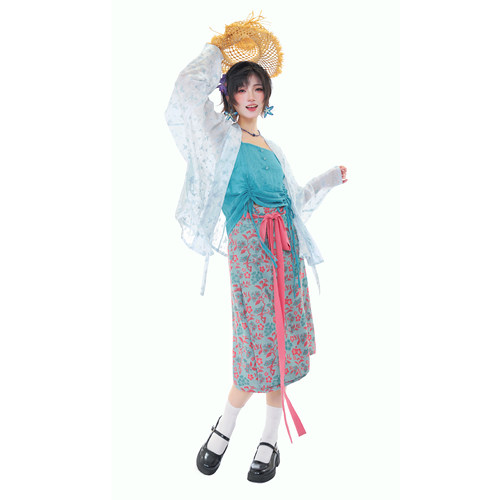 醒春集【夏月花时】宋制汉服飞机袖对襟衫两片裙吊带天丝人棉日常
