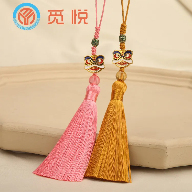 醒狮景泰蓝流苏穗子古风手工挂件