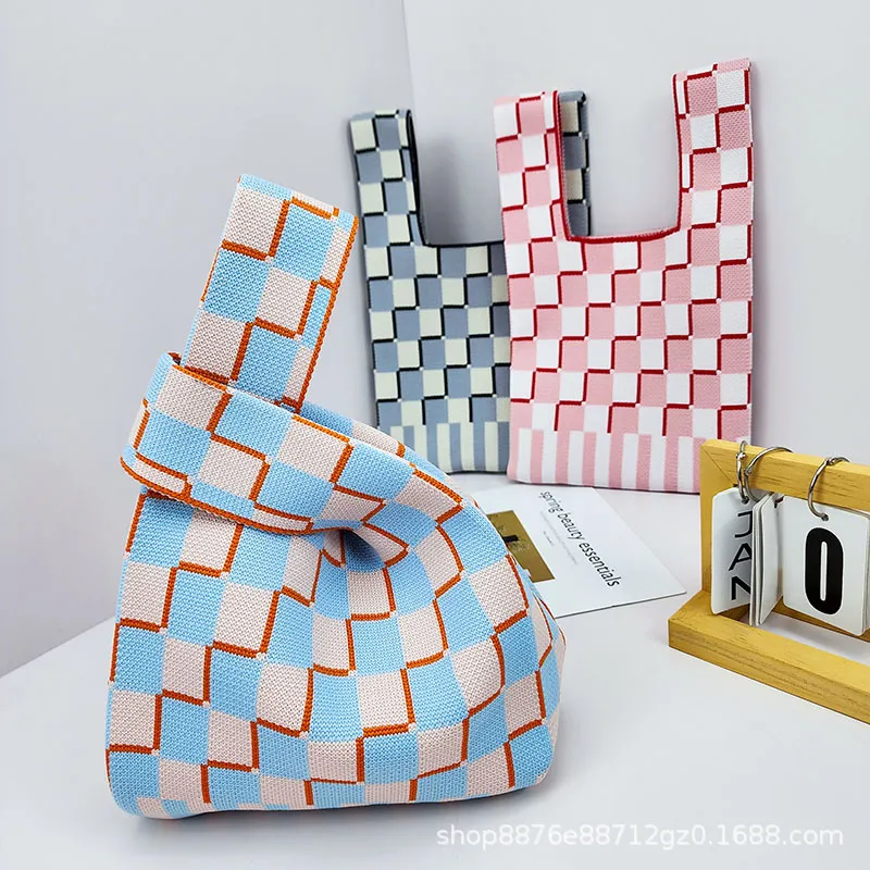 小清新伴手礼手提袋大容量小包包女针织手提托特包外出包收纳包