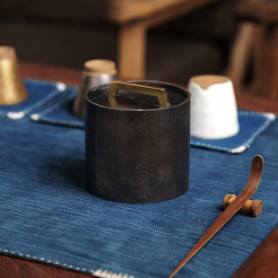 茶几摆件客厅办公室家用车载防风有盖铁艺烟灰缸 复古风创意个性