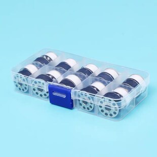 403涤纶缝纫线芯带收纳盒 家用小型缝纫机黑白色20格铁梭芯底线芯