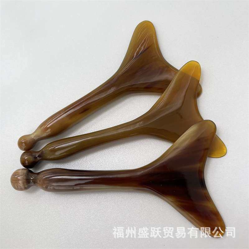 牛角鱼尾刮点穴棒刮痧按摩板拨筋棒眼部脸部拔筋棒头部按摩经络梳