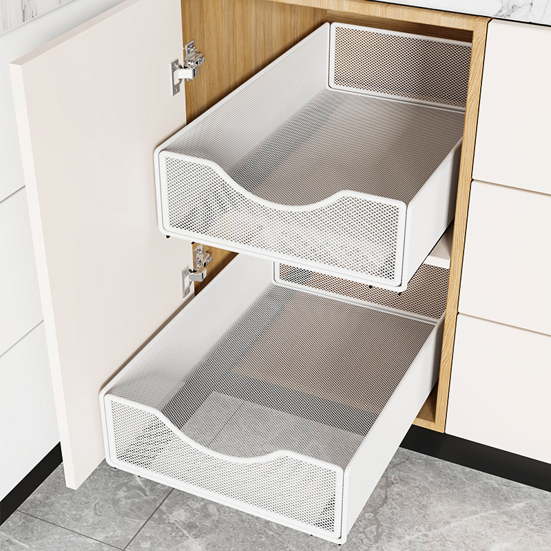 可抽拉厨房橱柜内收纳盒
