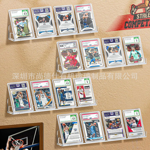 墙壁运动卡展示架,PSA 分级卡片夹,分级卡展示亚克力墙架 - 4 件