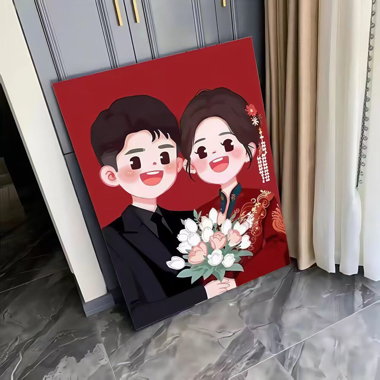 新婚礼物满钻石画2025新款手工diy囍字钻石贴画客厅装饰十字绣5d