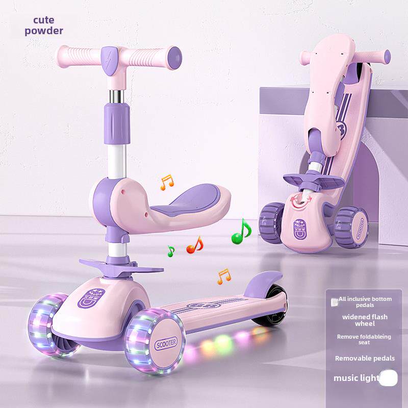 滑板车儿童1到3岁男孩女孩宝宝2025新款小孩滑滑车三合一可坐可骑