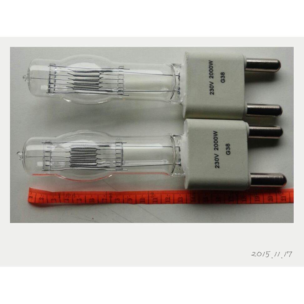 2000W 聚光灯灯泡 影视灯具用卤钨石英灯泡 摄像灯钨丝灯泡 G38