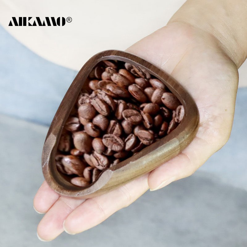 实木量豆勺咖啡称豆盘手冲意式称量咖啡豆盘量豆容器分装盘接豆盘
