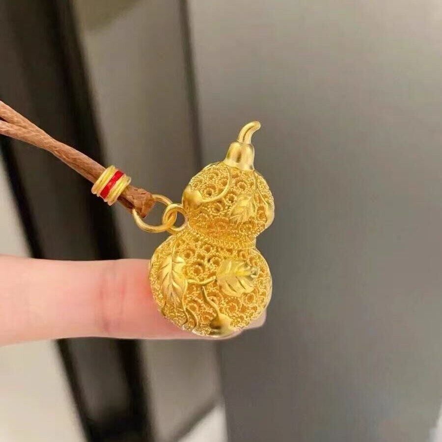 网红爆款花丝爬藤葫芦可旋转吊坠石膏模具金银加工镂空吊坠模