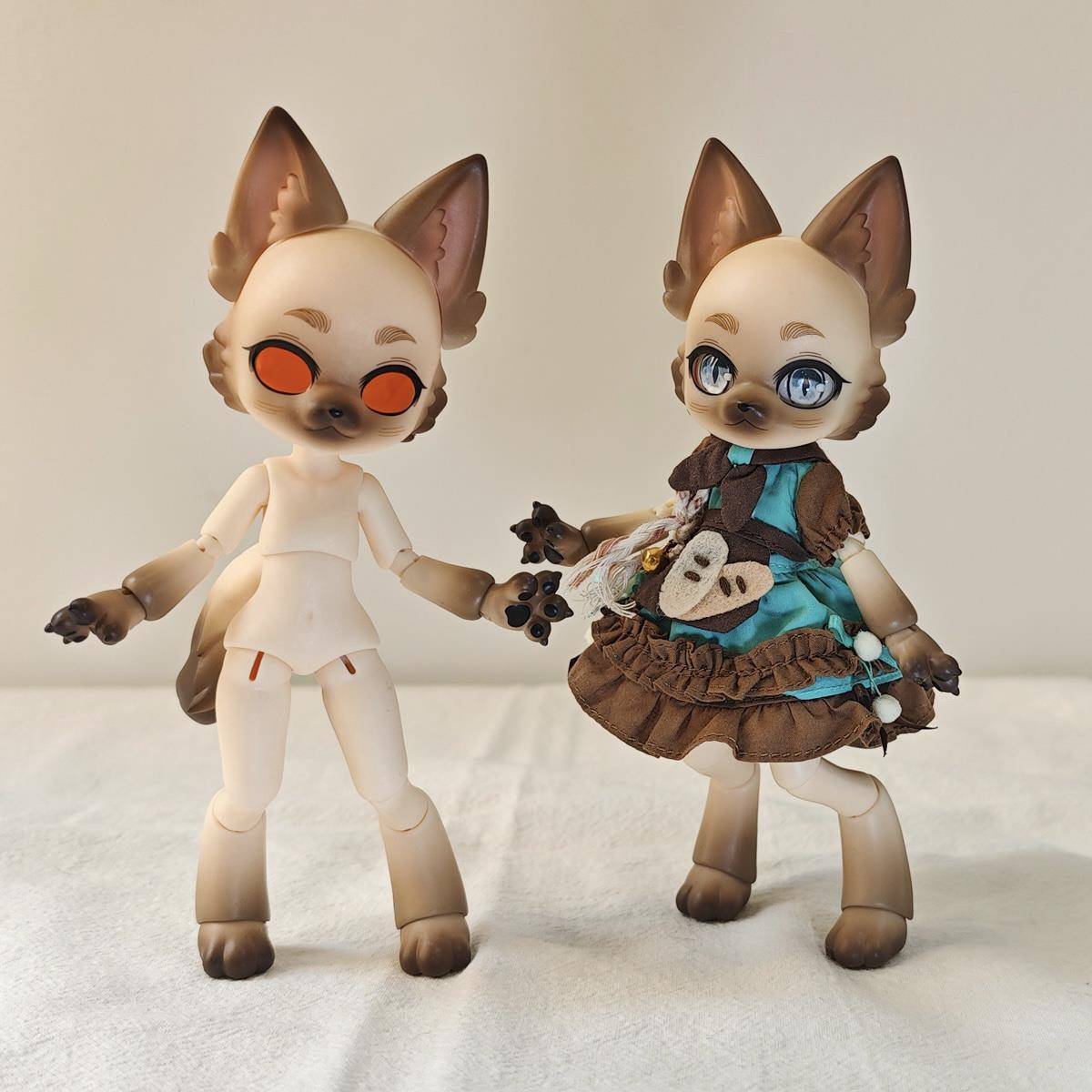 【暹罗猫体妆】听装小猫12分兽体bjd 带妆裸娃pvc可动身体礼物