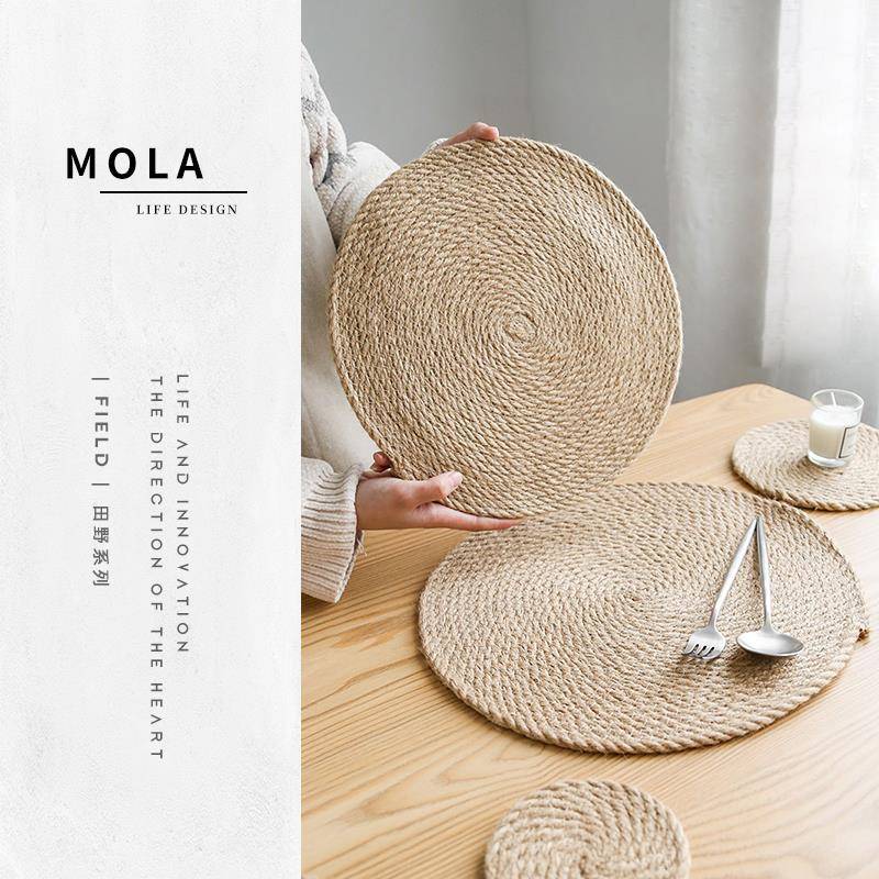 MOLA.Field.隔热垫日式黄麻编织家用防烫桌垫锅垫餐盘杯碗垫|田野