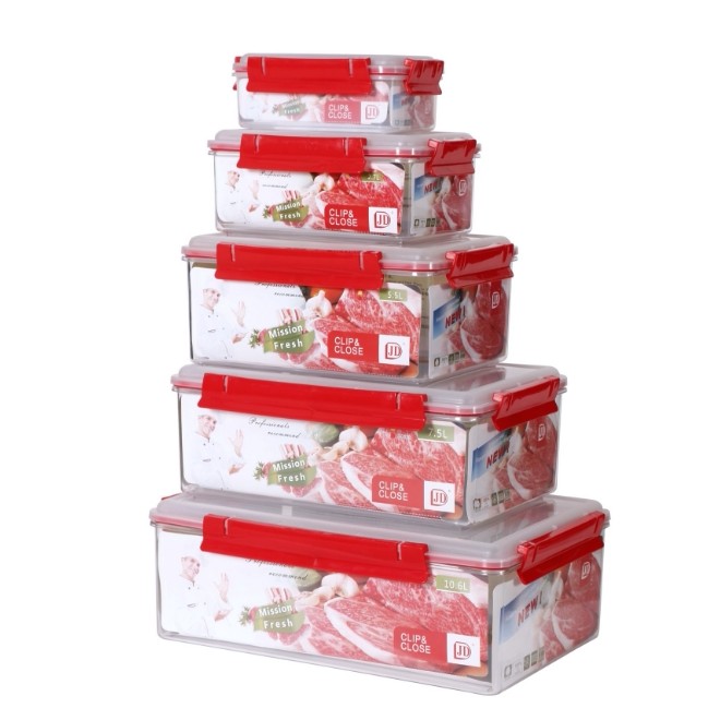 保鲜盒长方形PC食品盒鸡蛋盒家用密封便当盒子冰箱收纳带盖子带扣