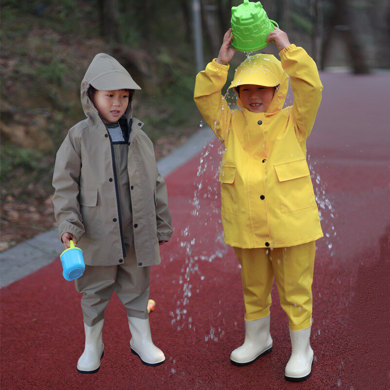 儿童玩水连身下水裤幼儿园防水衣服赶海男女小孩雨鞋抓鱼雨裤沙滩