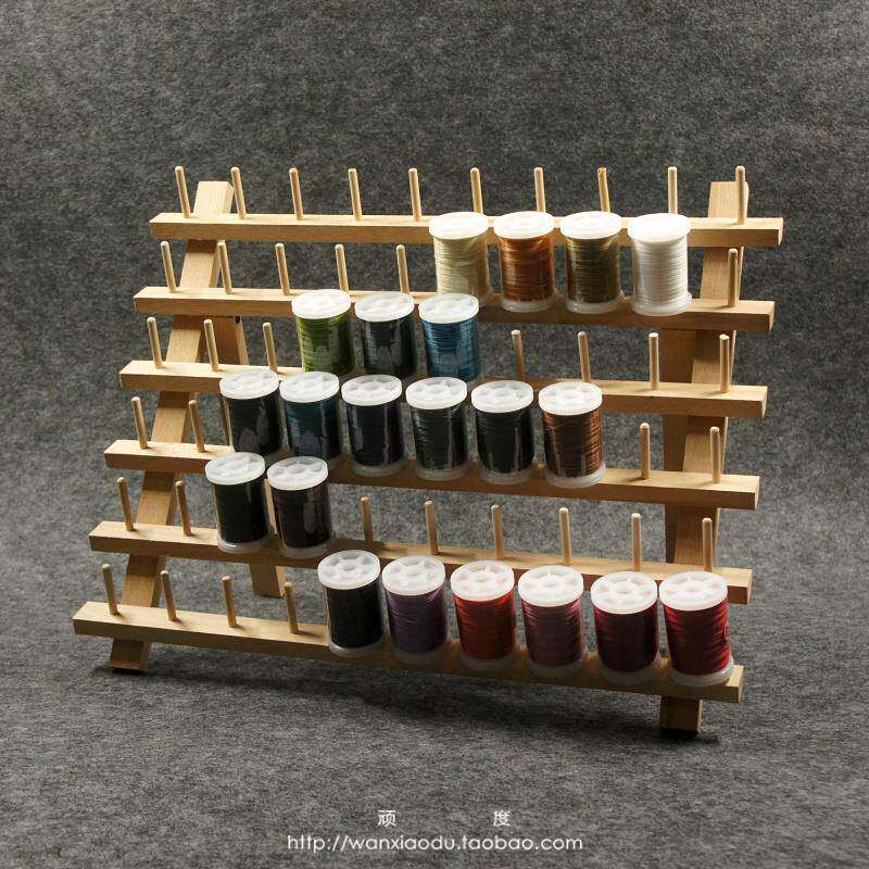 顽度实木折叠线 线架线 线轴收纳diy家用线 线架布艺缝纫工具桌面