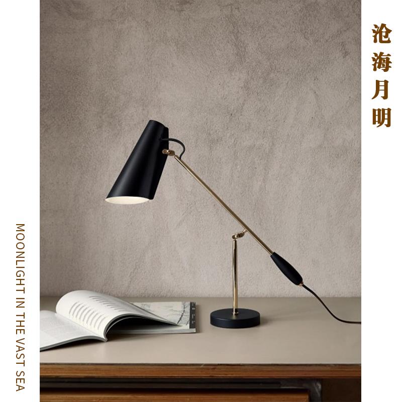 北欧简约现代办公室书房书桌灯ins风艺术样板房卧室装饰小鸟台灯