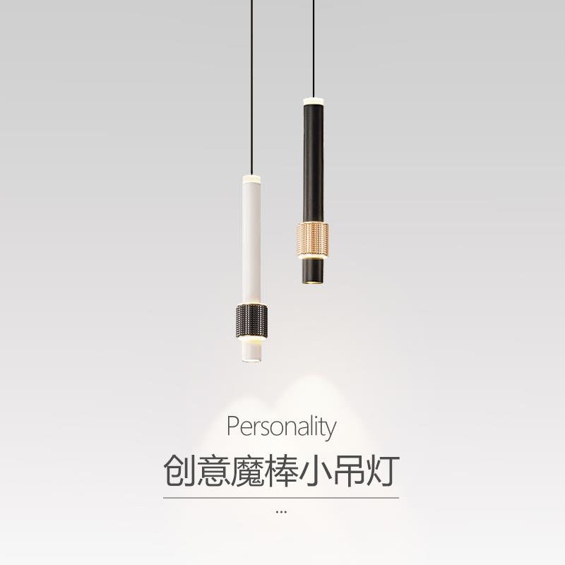 新款创意个性简约床头长线吊灯网红轻奢麦克风话筒背景墙单个灯具