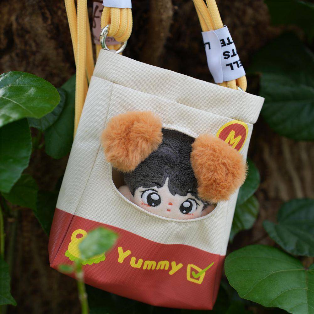 漫可布新品10CM棉花娃娃痛包可斜挎娃包百搭休闲外出遛娃通用娃包